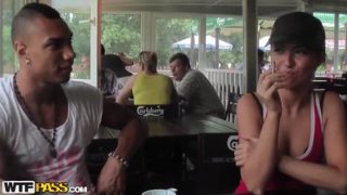 Seducing tart having an amazing fisting in public