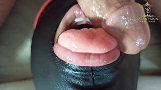 شرموطة تمص زب كبير لفحل مصري Sucking my favorite Big Black Cock, My first deepthroat !