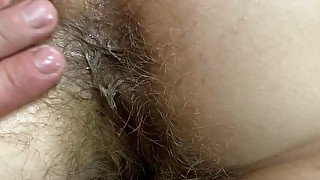 Hairy asshole closeup play HD 60 fps anal training  POV