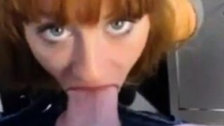 Shy girl sucking very big cock