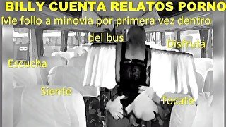 (Only Audio) I'm fucking My girlfriend first time in the bus, follo a mi novia en el bus