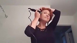 Sexy milf shaves her head