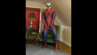 Spiderman wearing a skeleton lucha libre wrestling mask