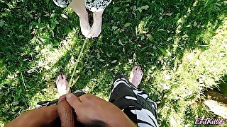 Pissing on her cute feet outside EvilKitties