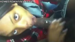 Ugly Ebony Slut Sucks For Triplets