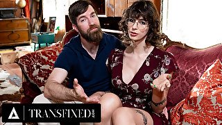 TRANSFIXED - POV Trans Stepmom Dahlia Crimson Shows You How To Fuck With Stepdad's Help!