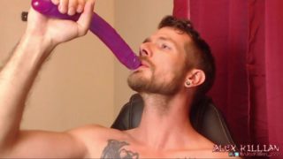 Deepthroating 12" dildo