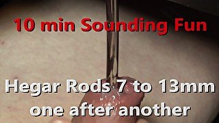 Sounding Demo on Uncut Cock with uneven mm numbers starting at 7mm Live Moaning