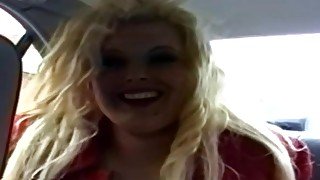 Chubby blonde with big tits takes unexpected cocks