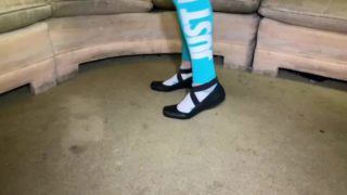 Blue Leggings and Ankle Socks