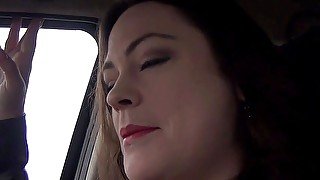 Milf sucks dick in car