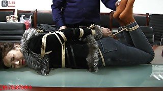 Asian Hogtied In Jacket