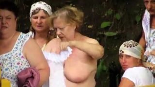 Grannies in See Through Clothes Public Bathing - Voyeur