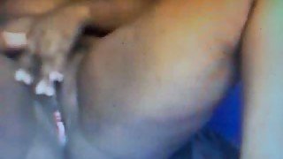 Chunky black webcam amateur whore masturbating in solo action