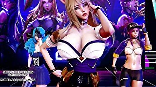 [MMD] GFRIEND - Glass Bead Ahri Akali Seraphine Kaisa Gwen Hot Kpop Dance 4K 60FPS