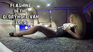 Flashing in the gloryhole van (solo)