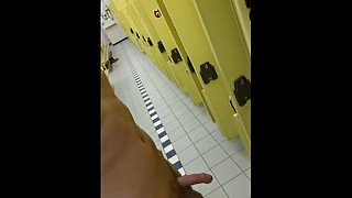 flashing my cock risky at gym locker shower and nearly got caught