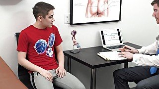 Tiny twink gets his penis and ass examined by a doctor