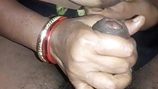 Indian village wife doing a handjob of her husband