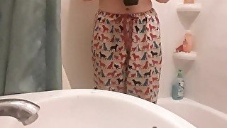 Pee desperation and orgasm in pjs (still haven't peed, cum see me in the morning)