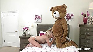 Blonde Cutie Madison Summers Loves Her Teddy Bear So Much She Lets Him Fuck Her ***gystyle