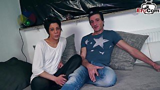 Skinny german real girlfriend try first time