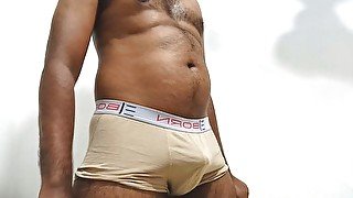 Indian Daddy Bear Underwear Bulge and Black Cock