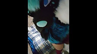 Sissy Femboy furry cums and moans