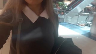 Teen girl going for shopping and go masturbation to toilet