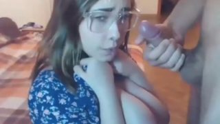 Teen with huge tits gets covered