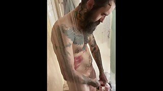 Horny In The Shower - Daddy Blows a Huge Load