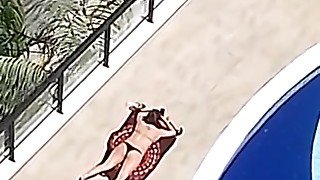 V: woman in bikini (non-nude)