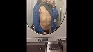 CUMSHOT IN TRAIN BATHROOM