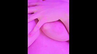 Big cumshot on Teen Girlfriends boobs