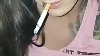 Smoking Muscle Blowjob! Dangling, sucking, drag with cock and Cig in Mouth.