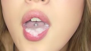 Smoking hot Aika gives an amazing head and eats her man's cum