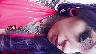 Sissy Brainwash AMSR Whisper Latex Femdom Rainbow hair Tattooed Mistress Suicide girl Slave Dominati