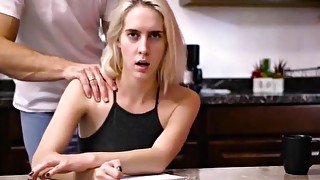 Daddy Gives His Blonde Stepdaughter Small Tits Stress Relief!