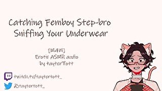 Catching Femboy Step-bro Sniffing Your Underwear  [yaoi asmr] [M4M] Erotic ASMR audio