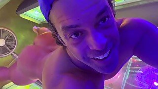 Mac Jacks Off and Cums in the Tanning Bed