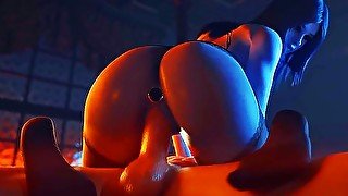 WIDOWMAKER LOVES RIDING A HUGE COCK LIKE A COWGIRL SLUT, WITH A RUBY BUTT PLUG STUFFED IN HER ASS