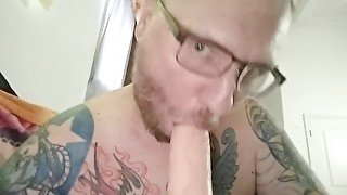 Me sucking nicely on a 9" dildo!!!