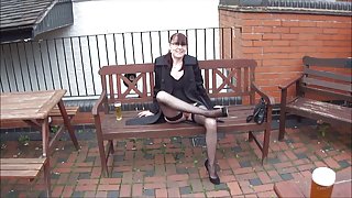 SHOWING OFF MY LEGS IN THE PUB