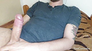 Huge cumshot all over myself