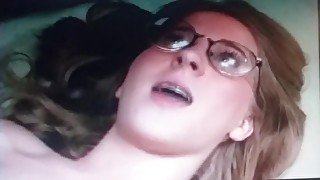 Nerdy college girl in glasses fucked