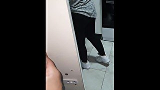 Step Son Cums in Step Mom's Gym Leggings and Pull them up with Big Load of Juicy Cum