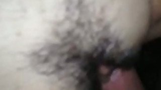 Big doodle penetrates into hairy pussy.