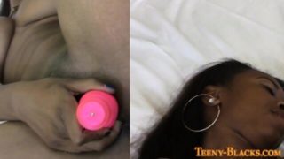 Busty ebony teen gets cum facial