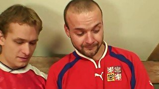 Two football fans share old bitch