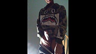 BABYFLAGZ LIVE AND HORNY STROKING HIS MONSTER COCK TILL HE CUMS! $TOPKBOIIGBABY FOR MORE